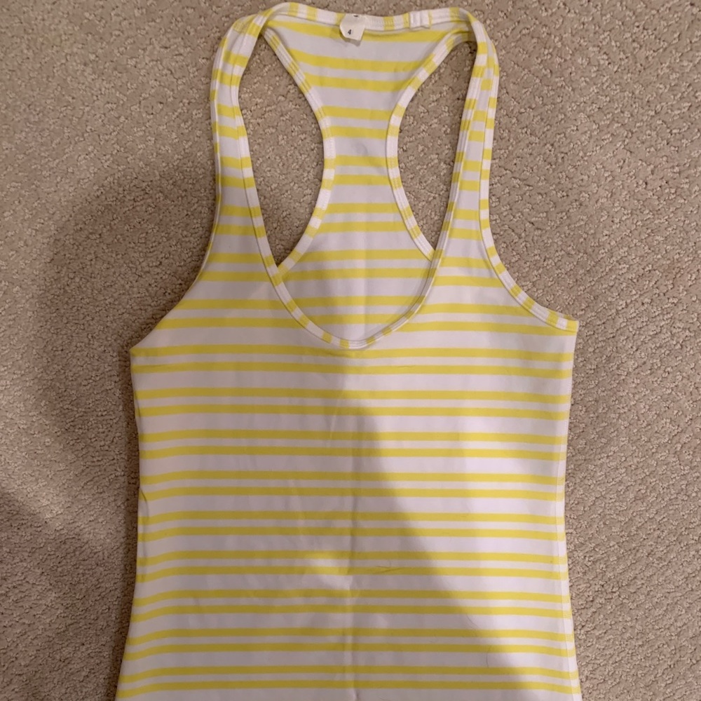Lululemon Yellow Stripe Cool Racerback